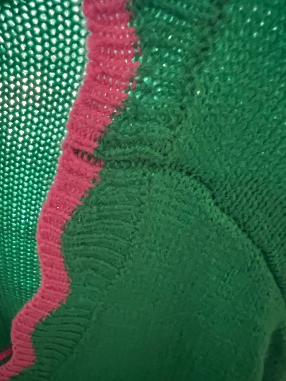 DAVI & DANI Green Cardigan with Pink Stripes - Picture 4 of 4